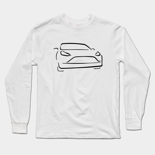 Electric Car Abstract Drawing Long Sleeve T-Shirt by Shannon Marie